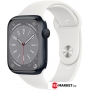 Умные часы и браслеты Apple Watch Series 8 45 мм (алюминиевый корпус, полуночный/белый, спортивный силиконовый ремешок)